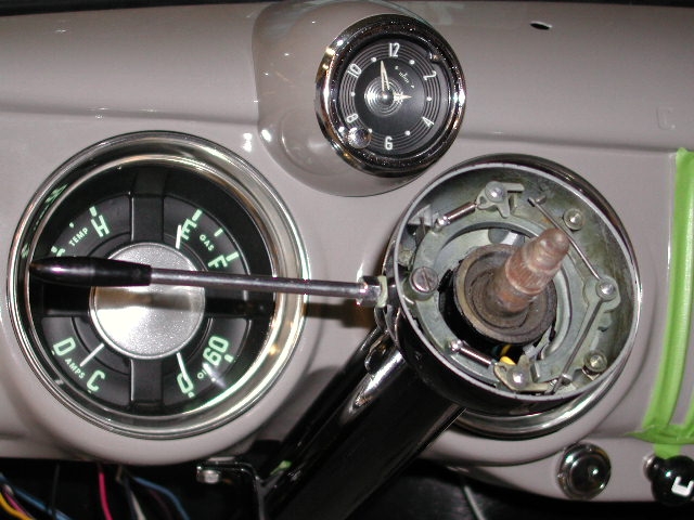 13_54 clockdash The wind-up clock and turn-signals were first available on Chevrolet trucks in 1954; however, neither were originally installed on this truck.